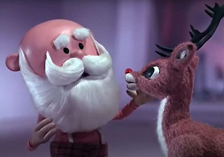 Santa and Rudolph in the Rankin-Bass "Rudolph the Red-Nosed Reindeer" special