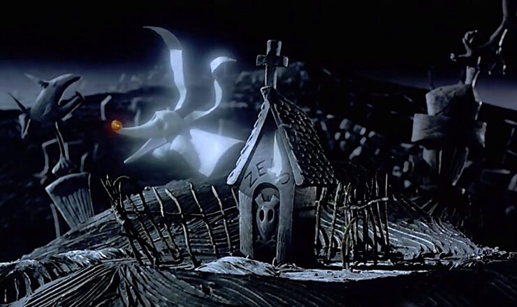Zero the ghost dog appears in The nightmare Before Christmas.