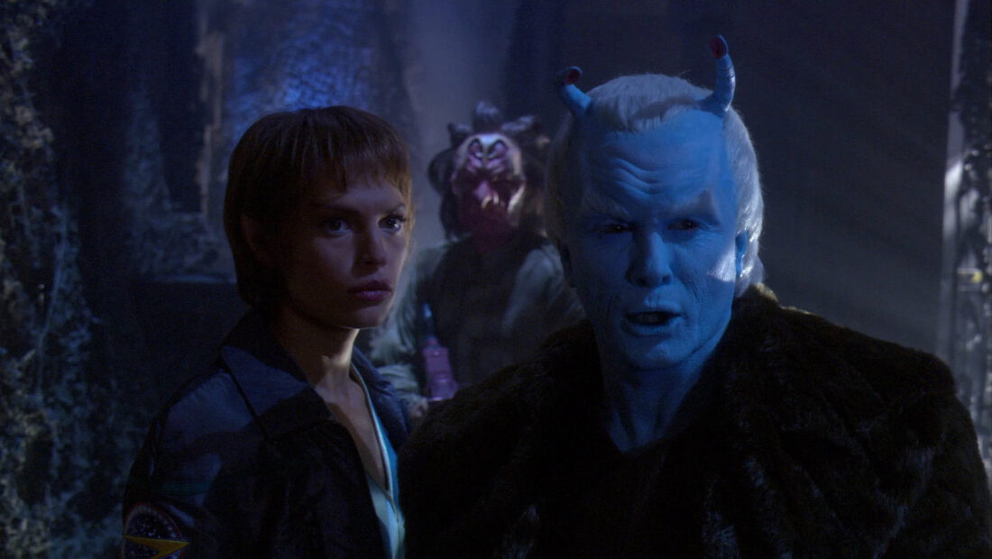 Screenshot of T'Pol and Shran in Star Trek: Enterprise "These are the Voyages…"