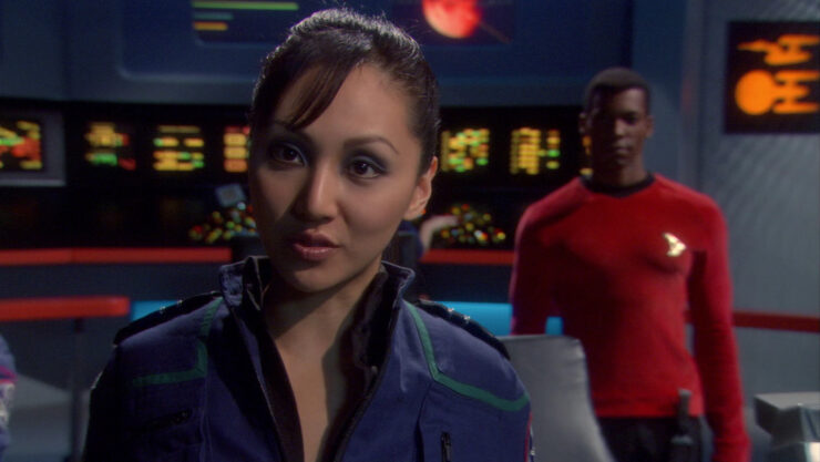 Mirror Universe Sato and Mayweather take command; screenshot from Star Trek: Enterprise