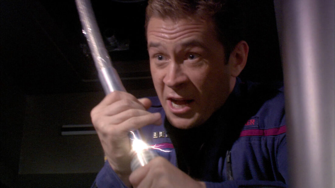 Screenshot of Tucker in Star Trek: Enterprise "These are the Voyages…"