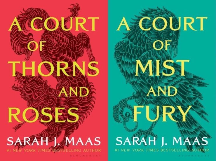 Sarah J. Maas covers for A Court of Thorns and Roses and A Court of Mist and Fury