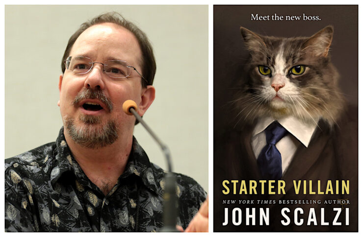 john scalzi and cover of Starter Villain