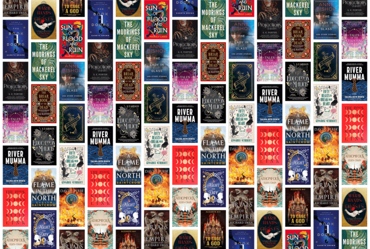 Collection of book covers of new fantasy titles for February 2024