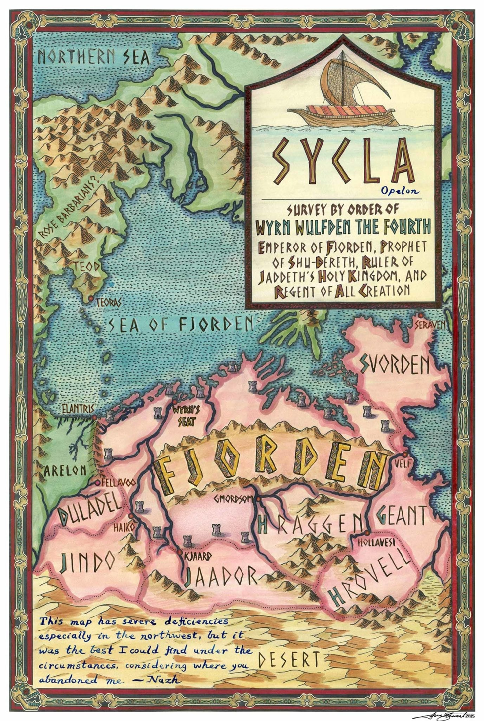 Map of Sycla from Brandon Sanderson's Elantris