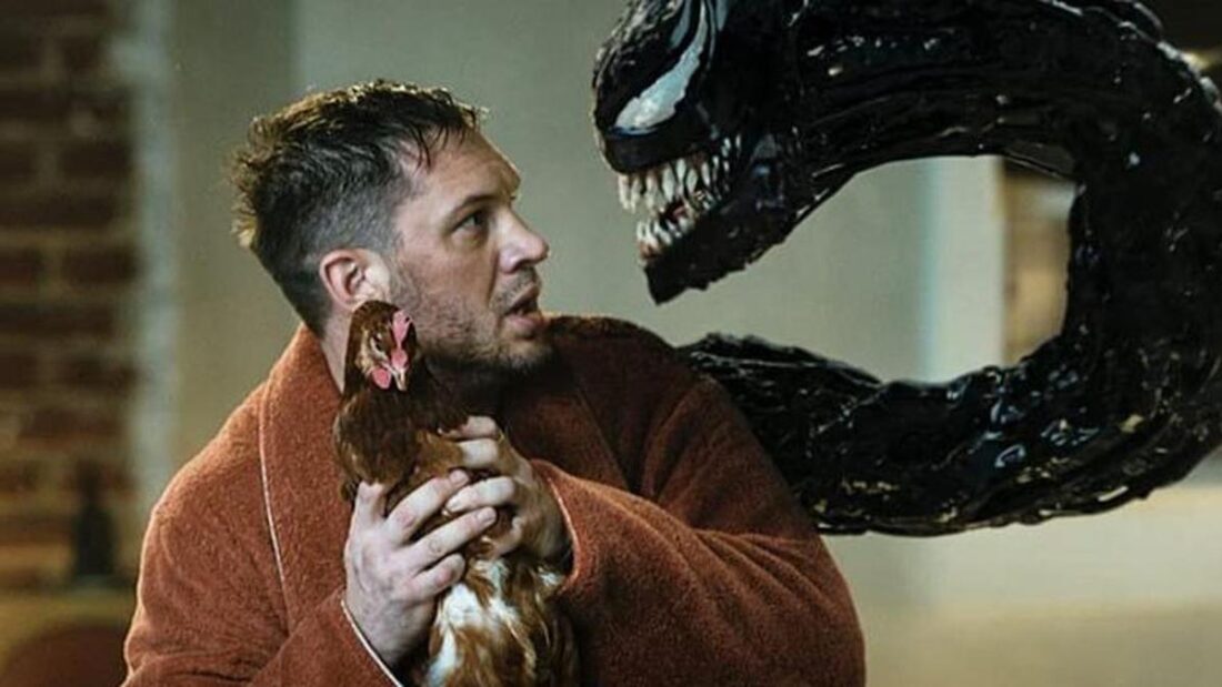 Eddie Brock and the Venom symbiote in a screenshot from Venom: Let There Be Carnage