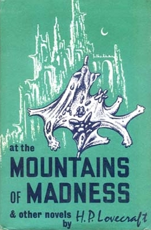 Cover of a 1964 edition of HP Lovecraft's At the Mountains of Madness