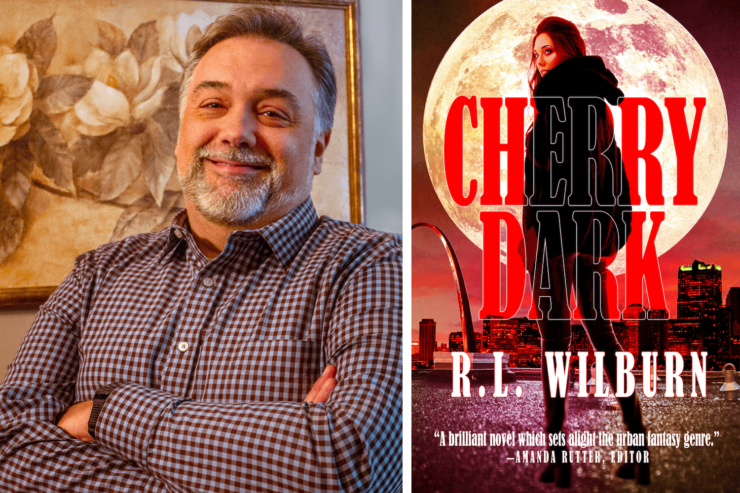 Photo of author R.L Wilburn and the cover of his upcoming book, Cherry Dark