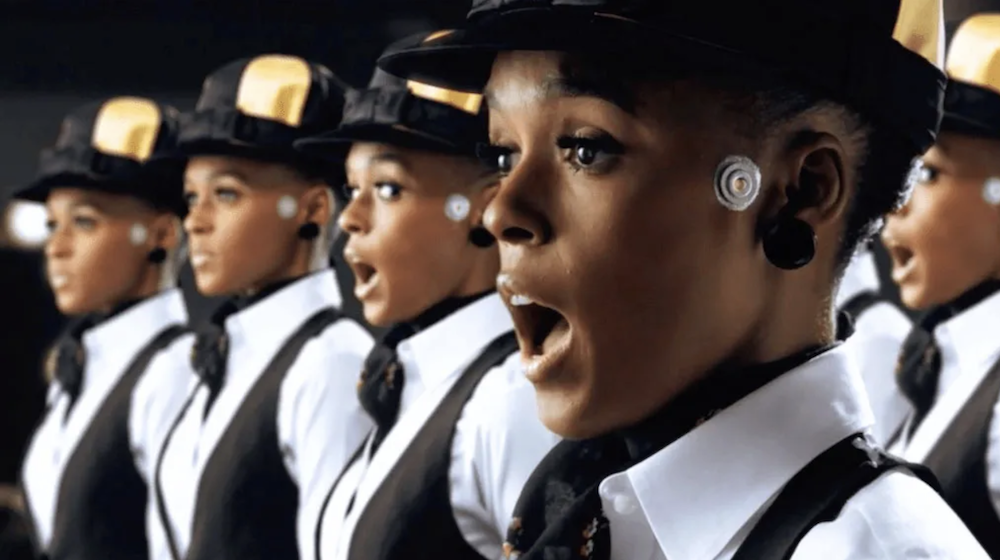 Image from the music video of Janelle Monae's "Many Moons"