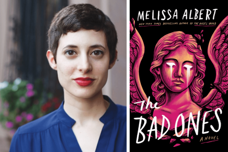 author Melissa Albert and the cover of her new book, The Bad Ones