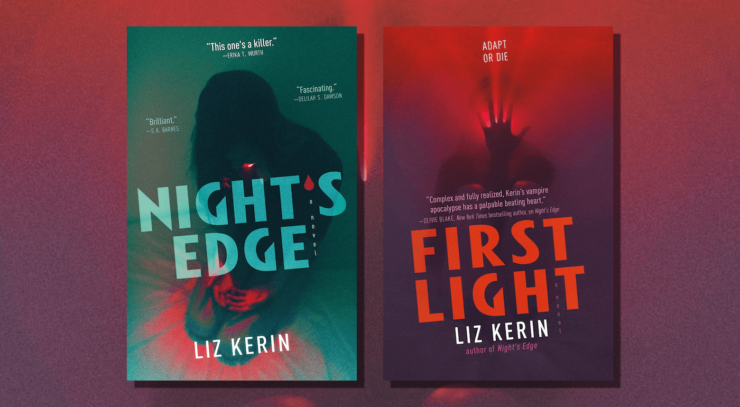 Covers of Night's Edge and First Light by Liz Kerin