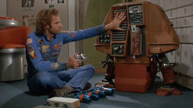 Scene from Silent Running featuring Freeman Lowell (Bruce Dern) and Dewey the drone