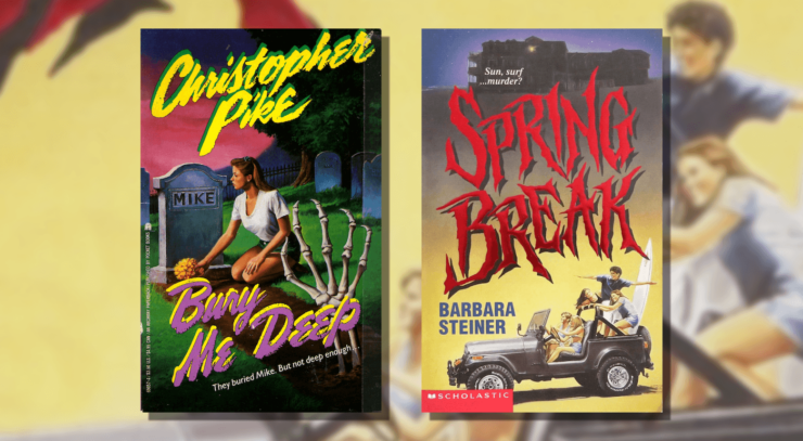 Book covers of Christopher Pike's Bury Me Deep and Barbara Steiner's Spring Break