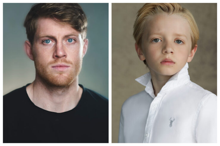 Headshots of Peter Claffey and Dexter Sol Ansell, who are playing Dunk and Egg in The Hedge Knight.