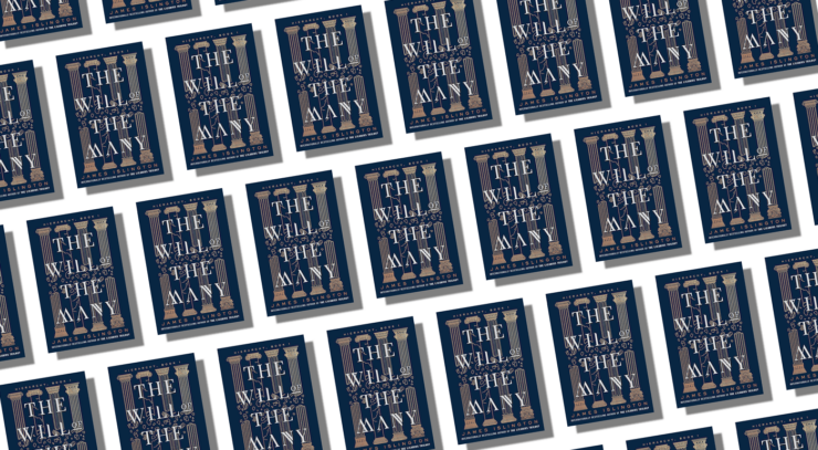 Book cover of The Will of the Many, arranged in a repeating tile pattern