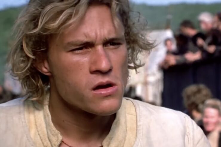 Heath Ledger in A Knight's Tale making a pouty face