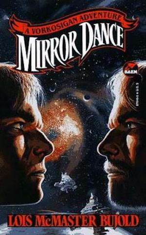 Cover of Mirror Dance, showing Miles and Mark facing each other in profiled against a starry background.
