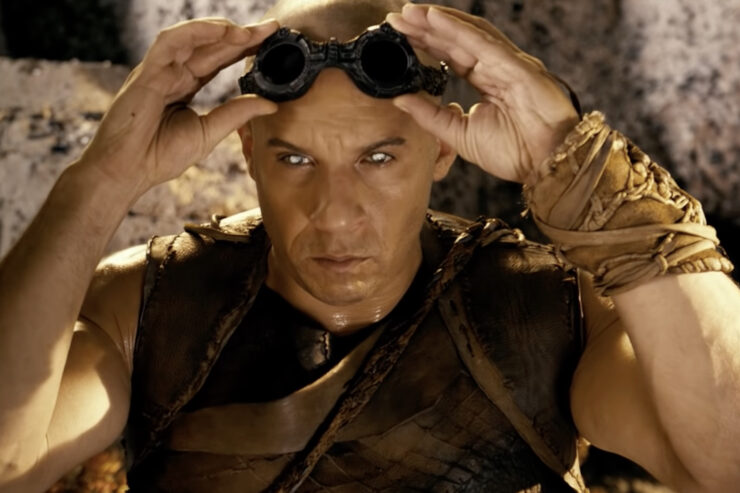 Vin Diesel in Riddick showing his Furyan eyes