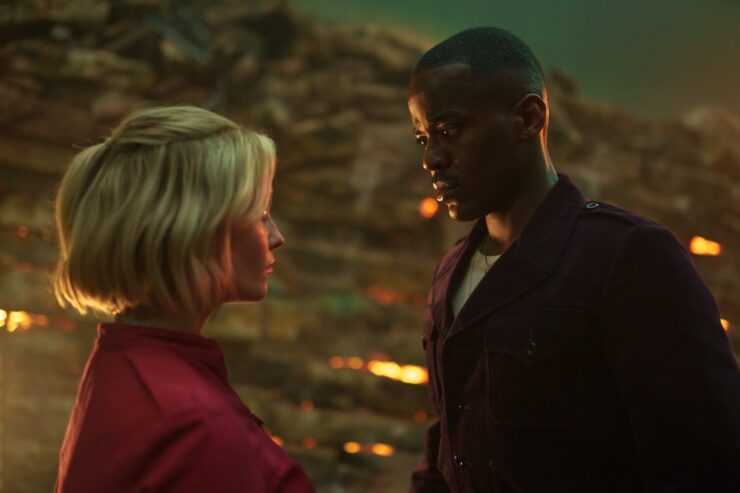 Ncuti Gatwa and Millie Gibson as the Doctor and Ruby Sunday in Doctor Who, "Boom"