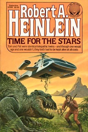 Book cover of Time for the Stars by Robert A Heinlein (1984 edition)