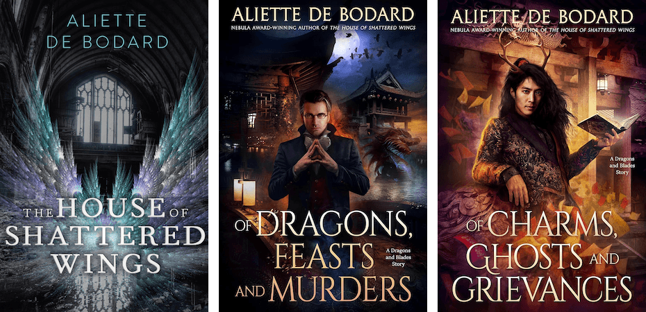 Book covers of Aliette de Bodard's Dominion of the Fallen series