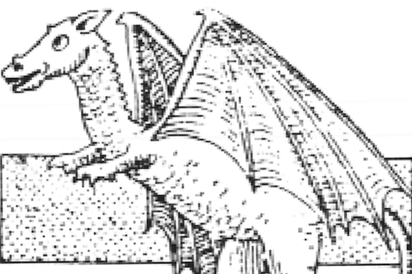 Illustration of the Leeds Devil, a winged and dragon-like creature