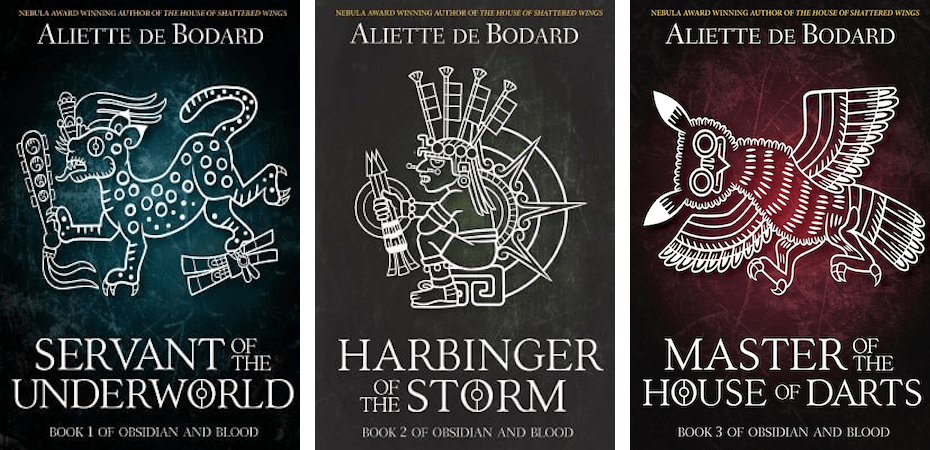Book covers of Aliette de Bodard's Obsidian and Blood novels