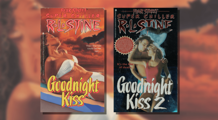 Book covers of R.L. Stine's Goodnight Kiss and Goodnight Kiss 2