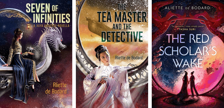 Book covers from Aliette de Bodard's Xuya Universe series