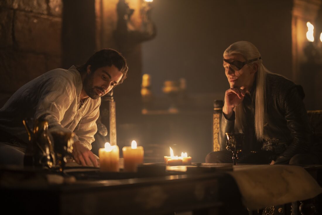 Fabien Frankel and Ewan Mitchell in House of the Dragon Season 2