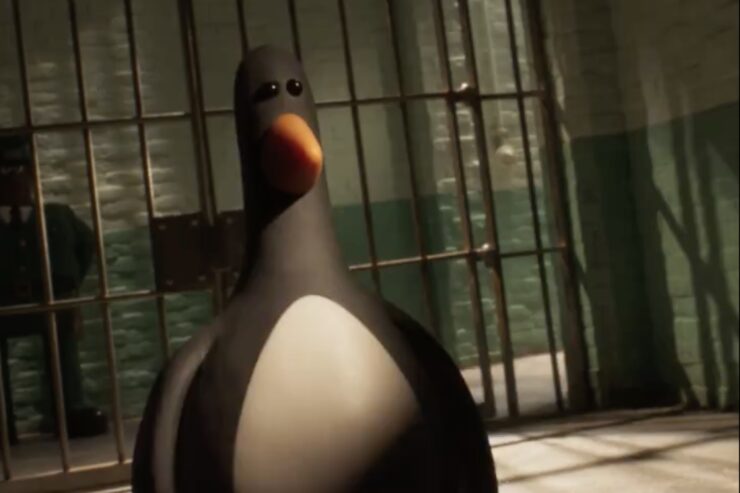 A stop-motion penguin is in jail, Feathers McGraw