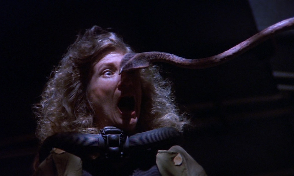 Mirriam Runningdear (Linda Lodge) is attacked by a tentacle in a scene from Babylon 5: "Grail"