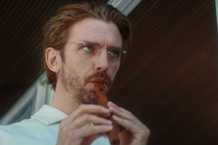 Dan Stevens playing a recorder in Cuckoo