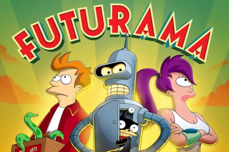 Futurama cropped poster of Fry, Bender and Leela