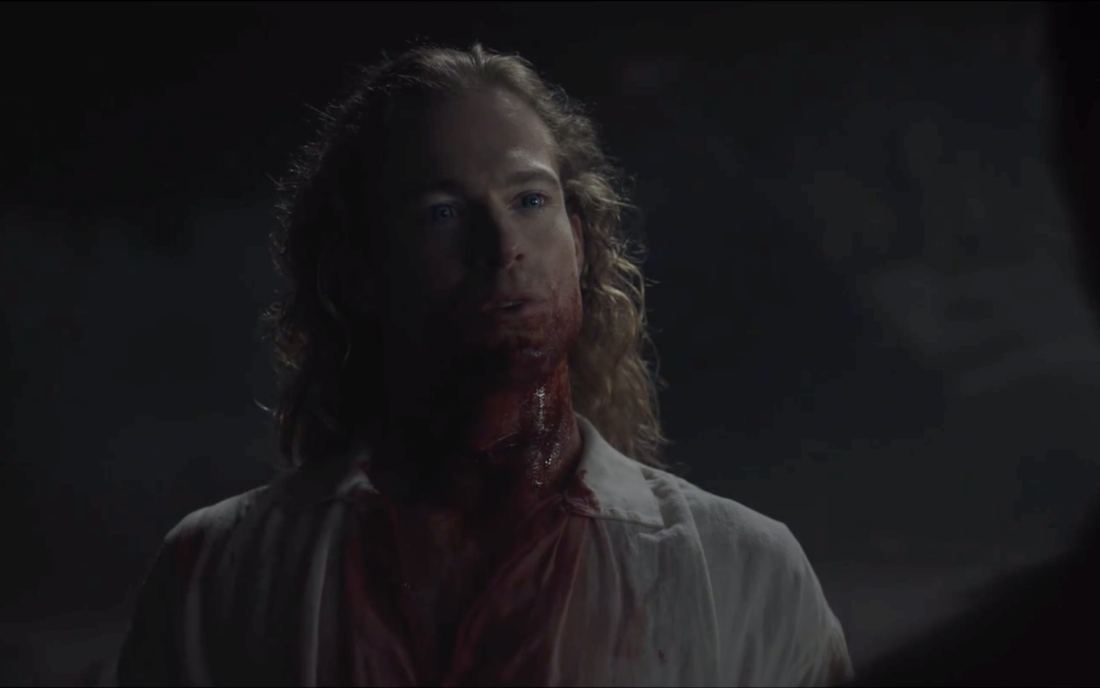 A bloody Lestat (Sam Reid) in a scene from season 2 of Interview with the Vampire