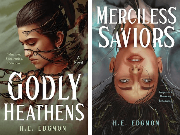 Book covers of the Ouroboros duology by H.E. Edgmon