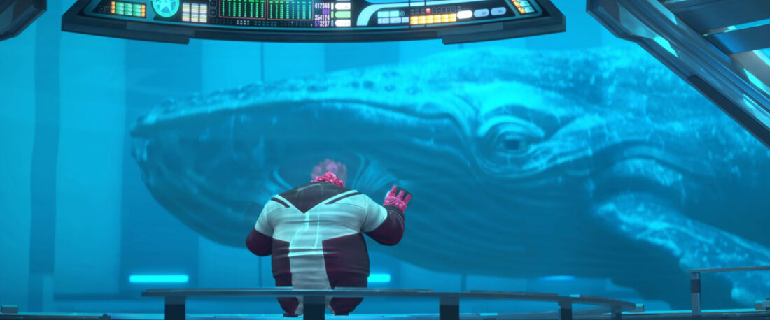 Rok-Tahk meets a whale in season 2 of Star Trek: Prodigy