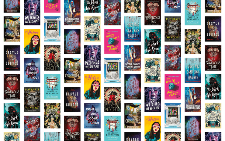 Collection of 18 covers for young adult SFF titles publishing in July and August 2024