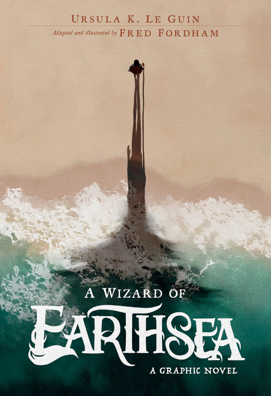 Cover of A Wizard of Earthsea: A Graphic Novel by Ursula K. Le Guin, illustrated by Fred Fordham