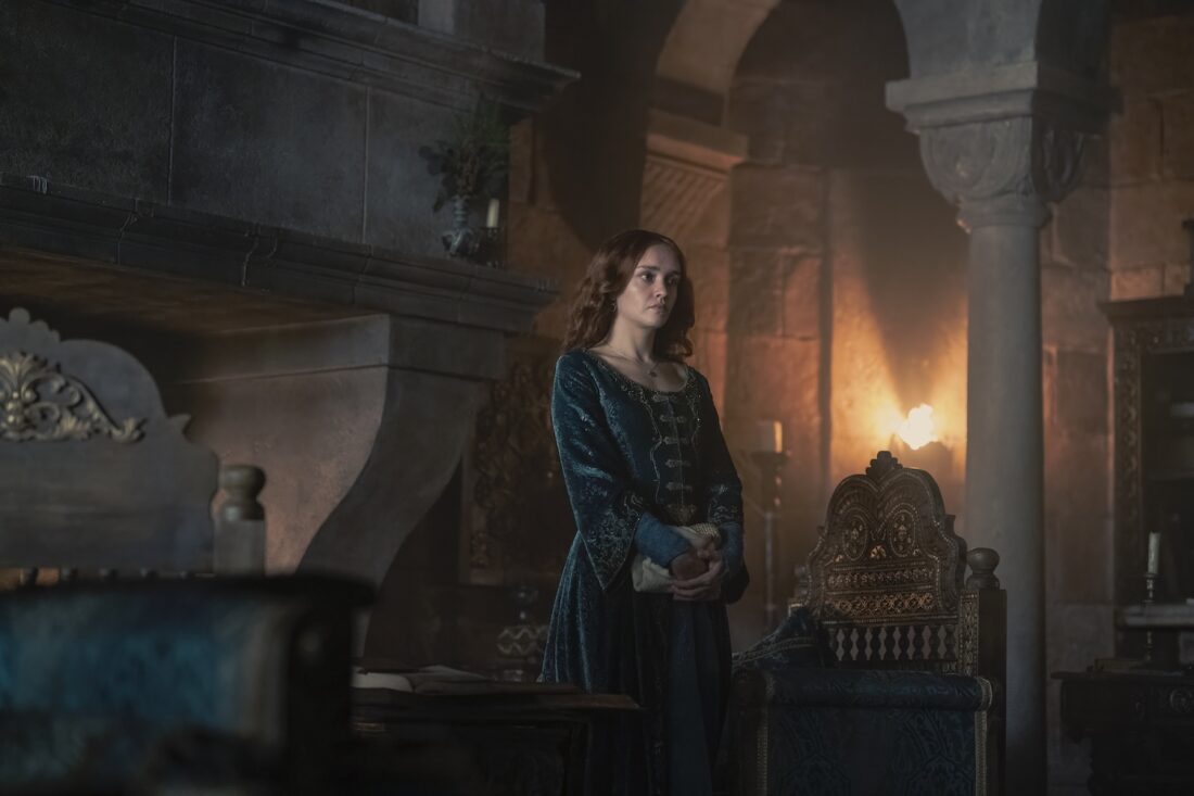 Alicent (Olivia Cooke) in a scene from House of the Dragon: "A Dance of Dragons"