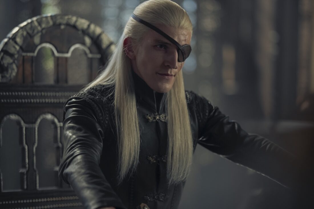 Aemond Targaryen (Ewan Mitchell) in a scene from House of the Dragon, season 2 episode 5