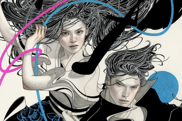 Detail from the cover of Yumi and the Nightmare Painter by Brandon Sanderson (Art by Tran Nguyen)