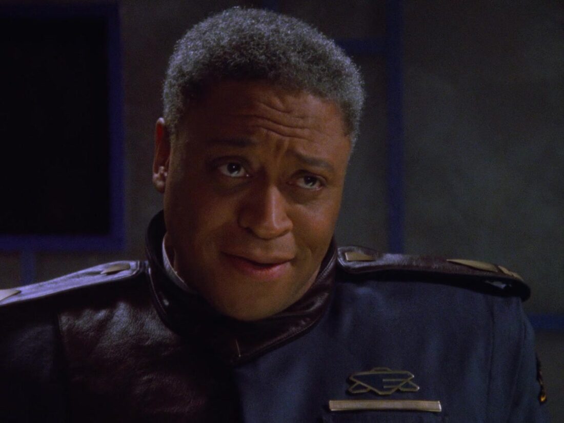 A scene from Babylon 5 "A Voice in the Wilderness, Part 2": Captain Ellis Pierce