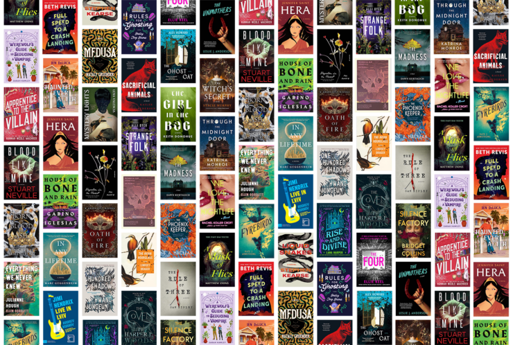 Collection of 37 book covers for crossover titles publishing in August 2024