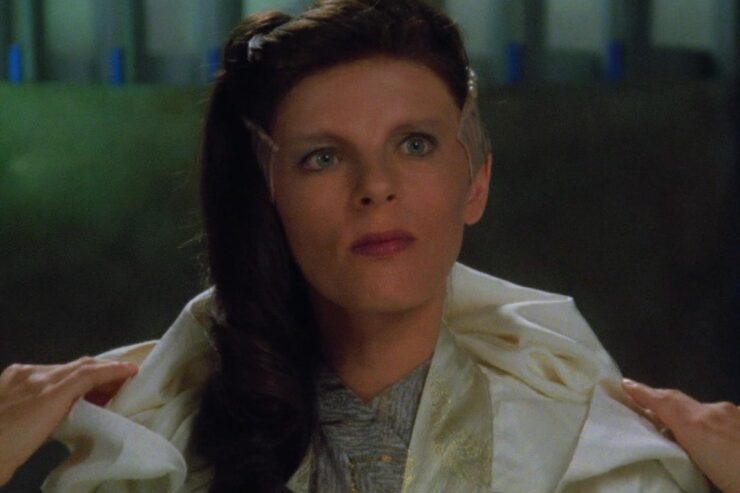 Delenn reveals her new form in a scene from Babylon 5: "Revelations"