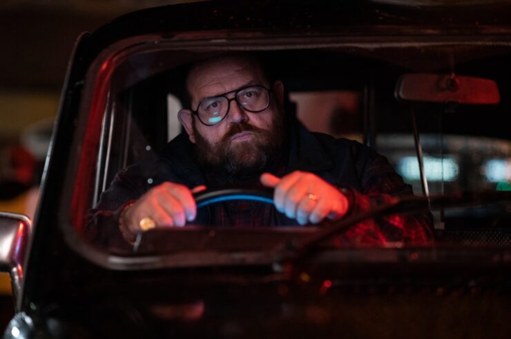 Nick Frost in Bruce Goodison’s BLACK CAB.