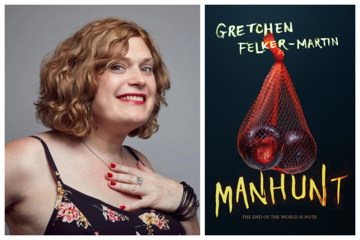 Split image of Lilly Wachowski and cover of Manhunt