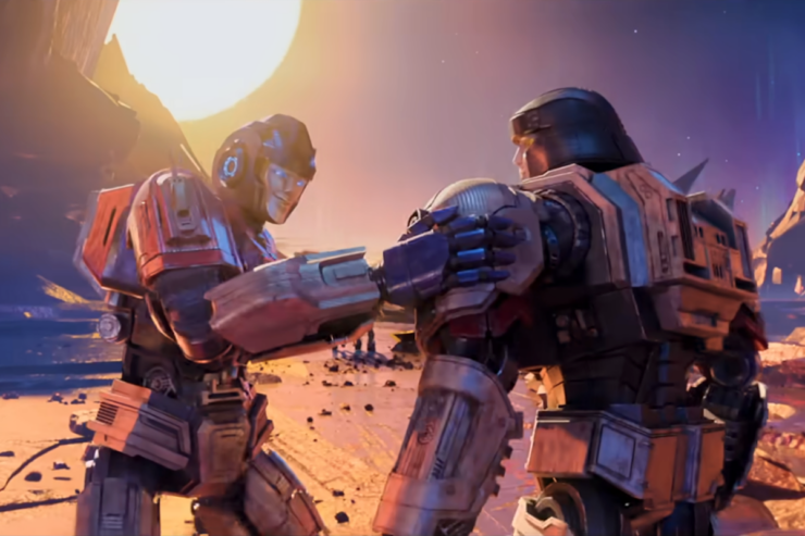 Orion Pax and D-16 in the trailer for the animated film Transformers One