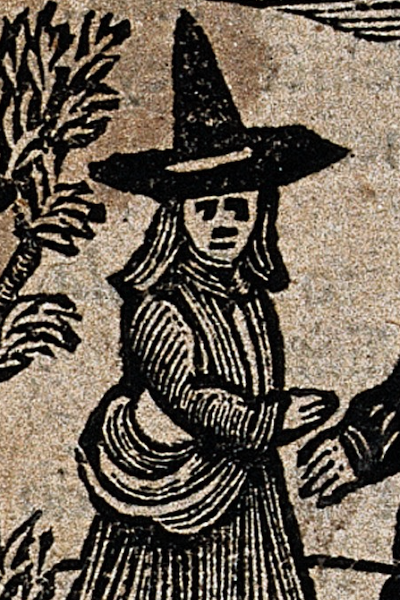 Detail from a woodcut depicting a witch