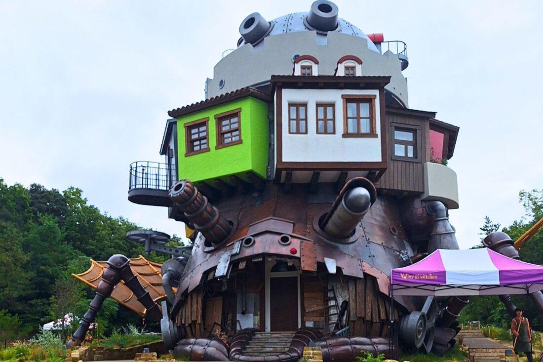 Exterior of Howl's Moving Castle recreation at Ghibli Park